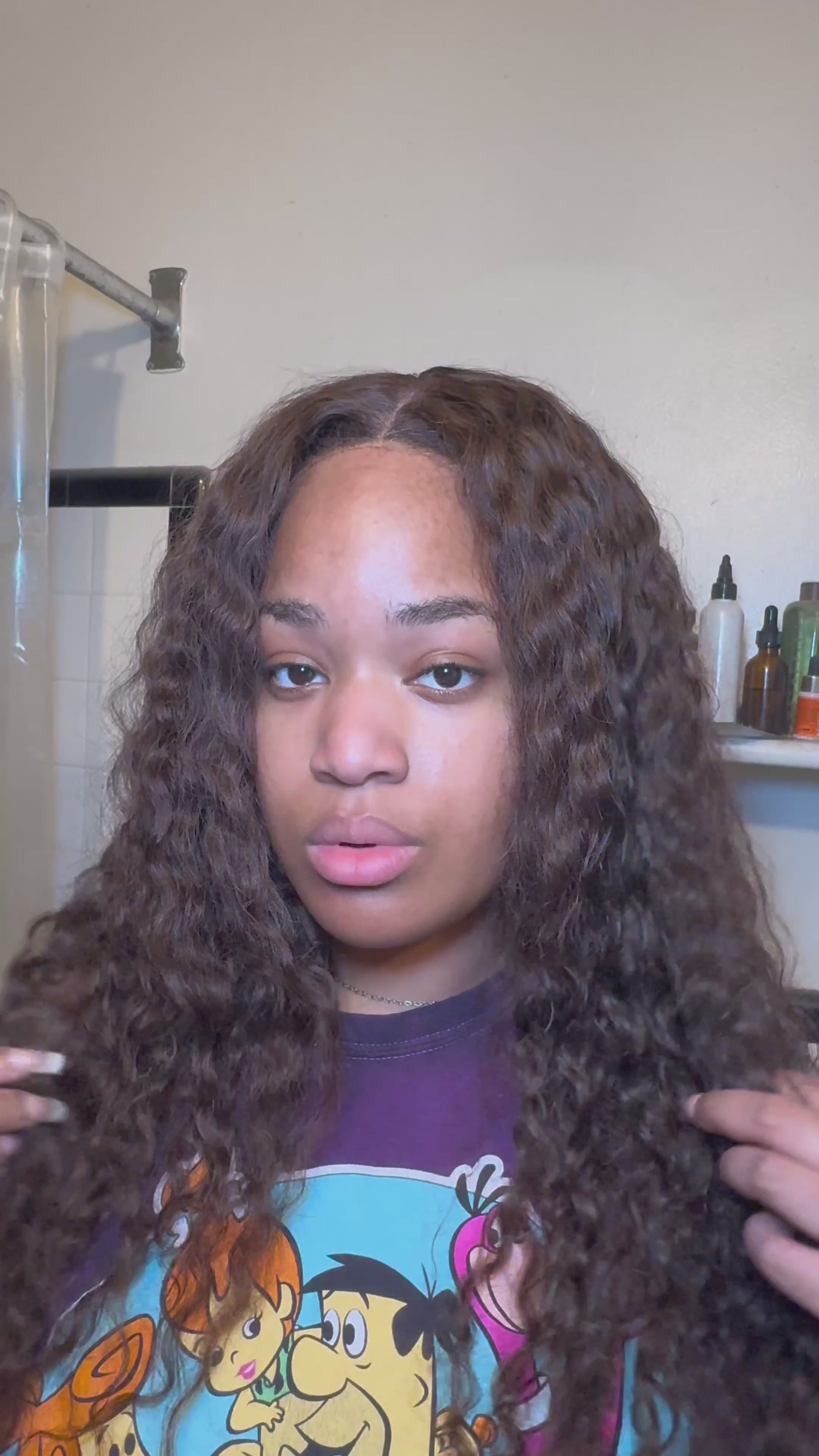 4x4 brown deep wave wig