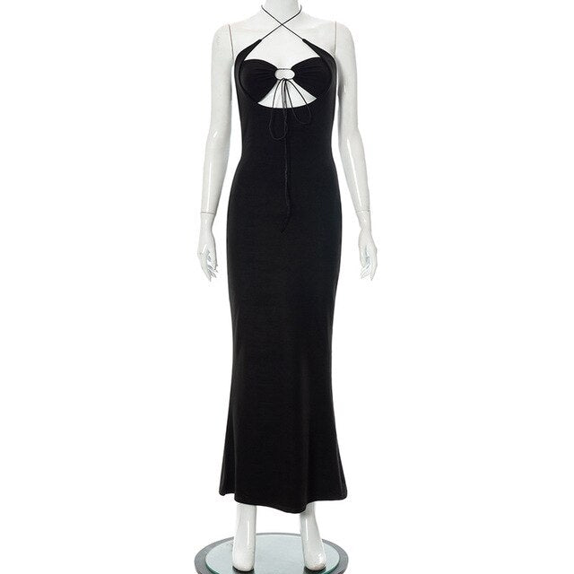 Backless Halter Long Dress - Slayed by Meme