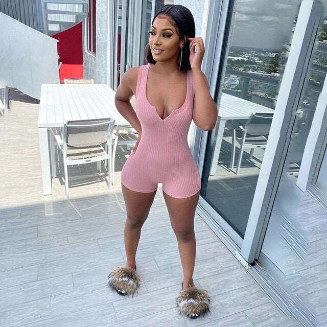 Summer Ribbed Knitted Playsuit - Slayed by Meme