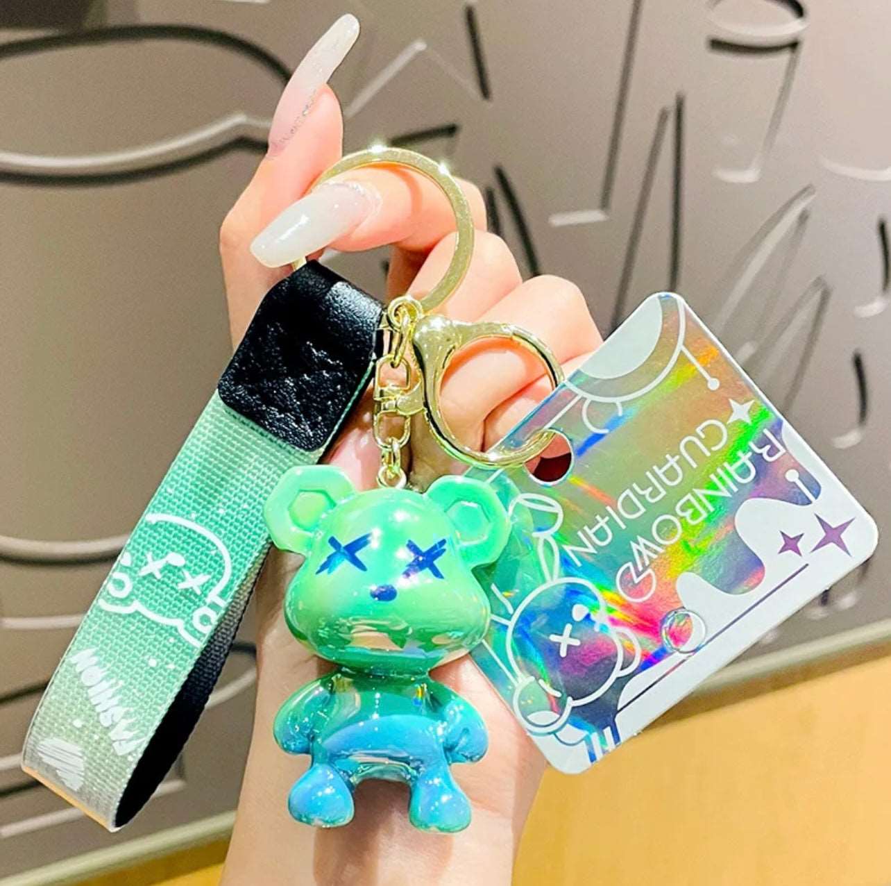 Teddy bear keychain - Slayed by Meme