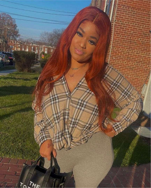 28” ginger copper wig - Slayed by Meme