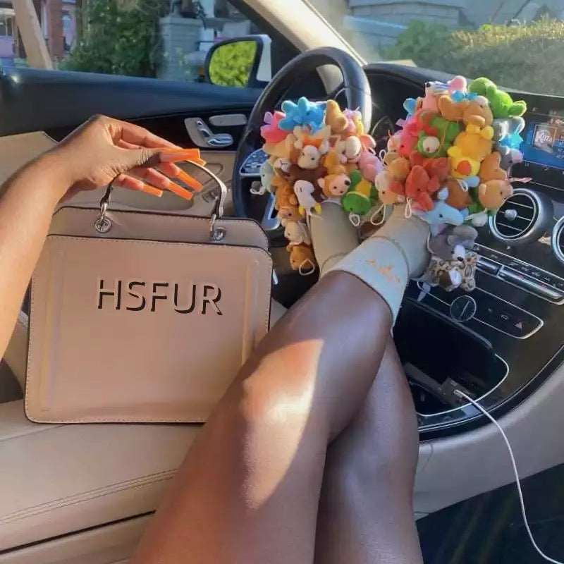 Teddy bear plushie slippers - Slayed by Meme