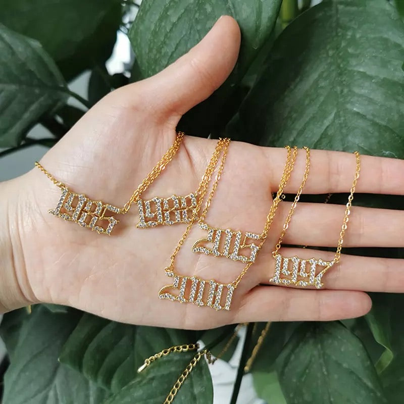 Birth year necklace - Slayed by Meme