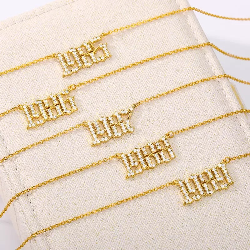 Birth year necklace - Slayed by Meme
