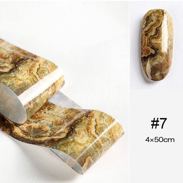 100/50x4cm Nail Foils Marble Series Pink Blue Foils Paper Nail Art Transfer Sticker Slide Nail Art Decal Nails Accessories 1 Box - Slayed by Meme