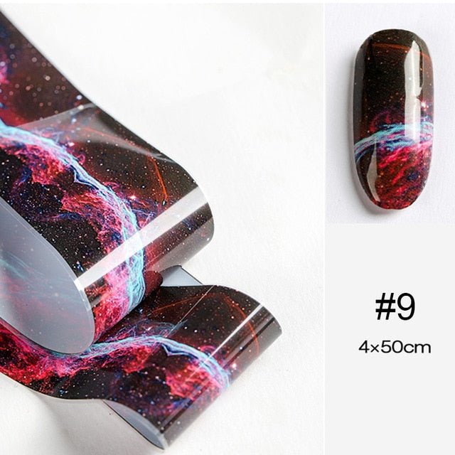 100/50x4cm Nail Foils Marble Series Pink Blue Foils Paper Nail Art Transfer Sticker Slide Nail Art Decal Nails Accessories 1 Box - Slayed by Meme