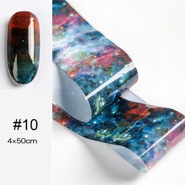 100/50x4cm Nail Foils Marble Series Pink Blue Foils Paper Nail Art Transfer Sticker Slide Nail Art Decal Nails Accessories 1 Box - Slayed by Meme