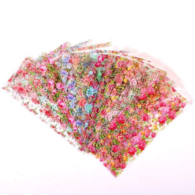 100/50x4cm Nail Foils Marble Series Pink Blue Foils Paper Nail Art Transfer Sticker Slide Nail Art Decal Nails Accessories 1 Box - Slayed by Meme